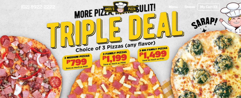 Angels Pizza Triple Deal Menu